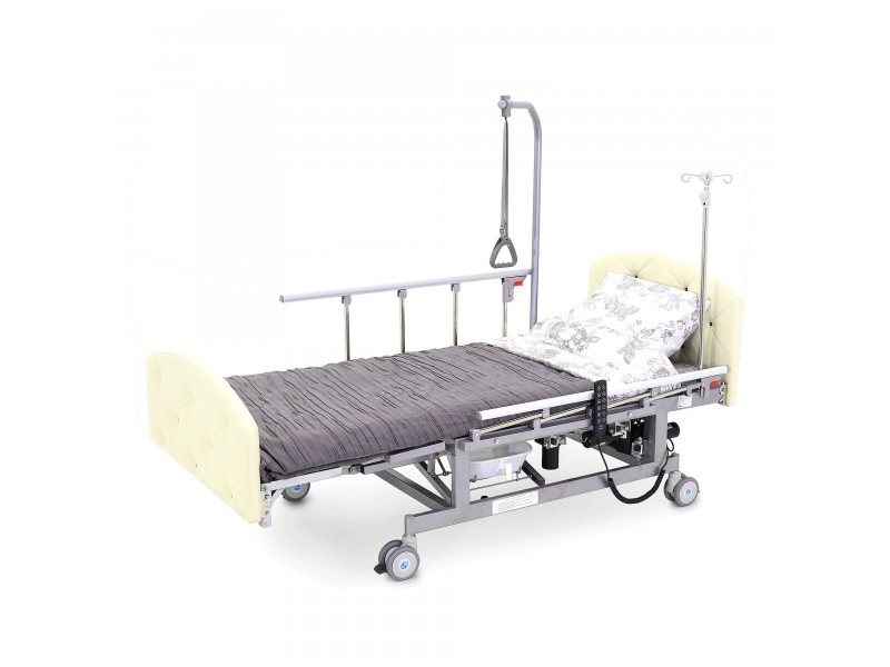 Кровать электрическая Med-Mos DB-11А (МЕ-5228Н-00)  светлый премиум с боковым переворачиванием, туалетным устройством и функцией «кардиокресло»