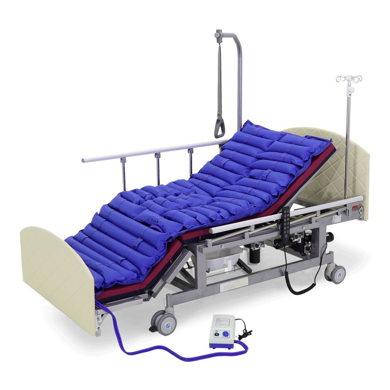 Кровать электрическая Med-Mos DB-11А (МЕ-5228Н-00)  светлый премиум с боковым переворачиванием, туалетным устройством и функцией «кардиокресло»