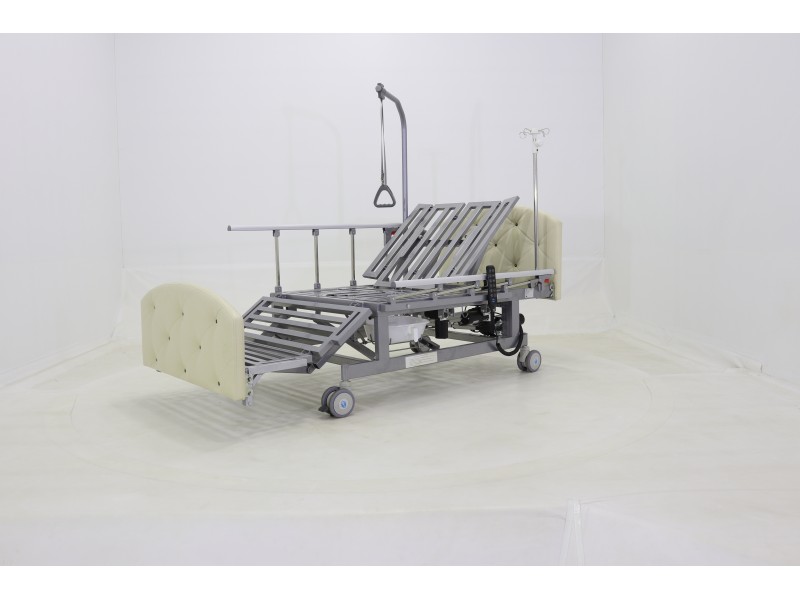 Кровать электрическая Med-Mos DB-11А (МЕ-5228Н-00)  светлый премиум с боковым переворачиванием, туалетным устройством и функцией «кардиокресло»