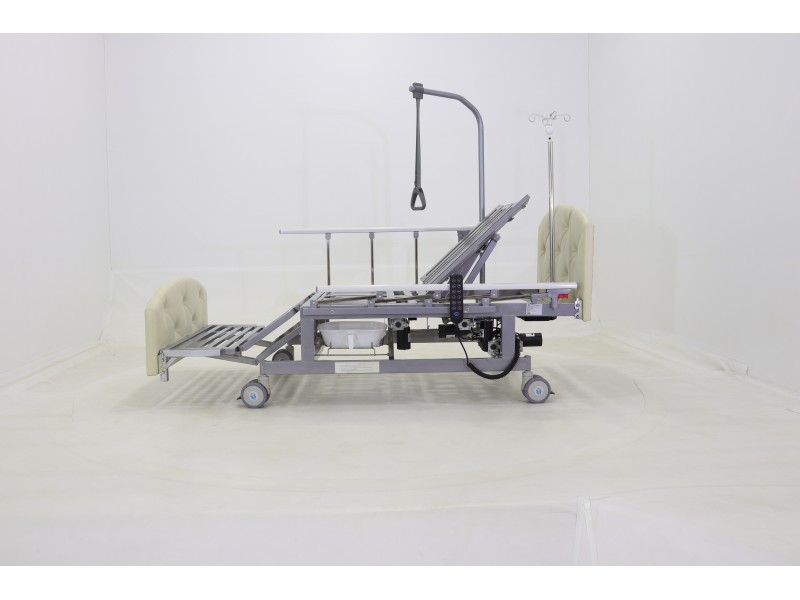 Кровать электрическая Med-Mos DB-11А (МЕ-5228Н-00)  светлый премиум с боковым переворачиванием, туалетным устройством и функцией «кардиокресло»