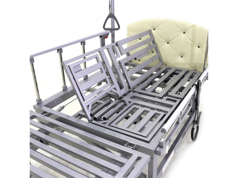 Кровать электрическая Med-Mos DB-11А (МЕ-5228Н-00)  светлый премиум с боковым переворачиванием, туалетным устройством и функцией «кардиокресло»