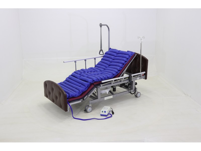 Кровать электрическая Med-Mos DB-11А (МЕ-5228Н-00)  темный премиум с боковым переворачиванием, туалетным устройством и функцией «кардиокресло»