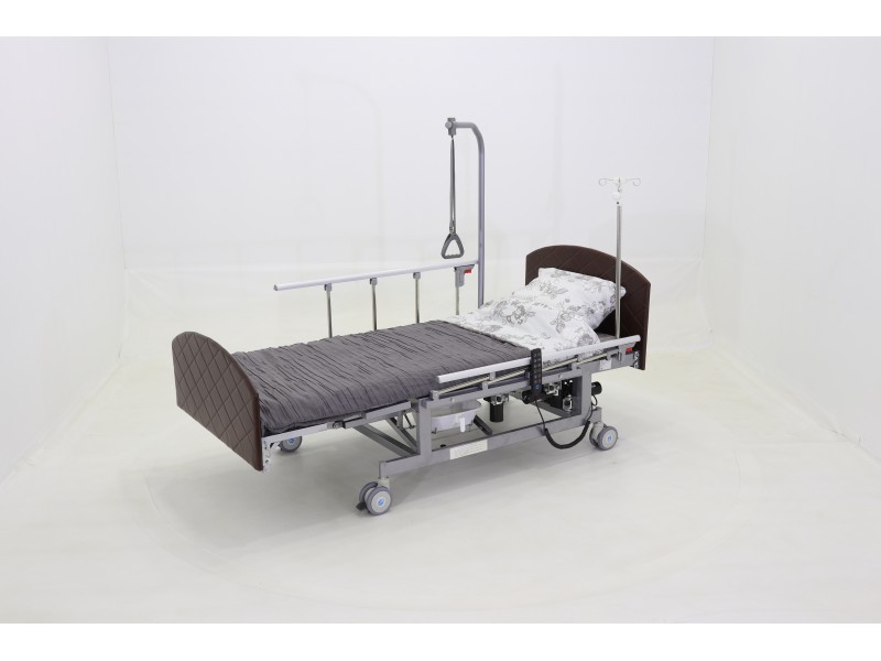 Кровать электрическая Med-Mos DB-11А (МЕ-5228Н-00) темный стандарт с боковым переворачиванием, туалетным устройством и функцией «кардиокресло»