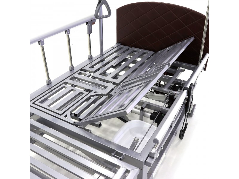 Кровать электрическая Med-Mos DB-11А (МЕ-5228Н-00) темный стандарт с боковым переворачиванием, туалетным устройством и функцией «кардиокресло»
