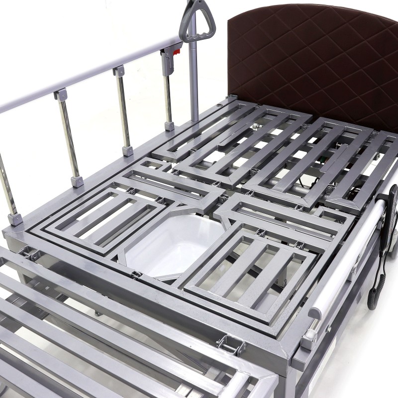 Кровать электрическая Med-Mos DB-11А (МЕ-5228Н-00) темный стандарт с боковым переворачиванием, туалетным устройством и функцией «кардиокресло»