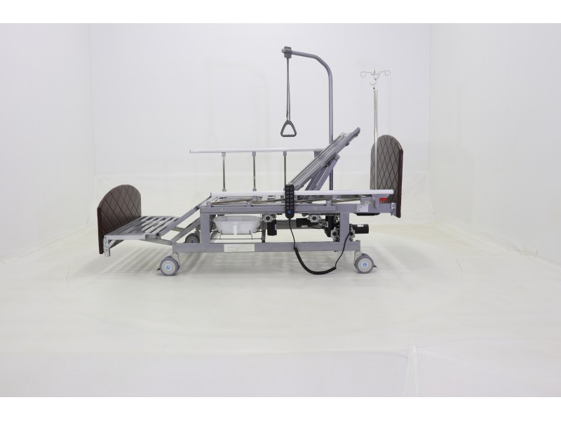 Кровать электрическая Med-Mos DB-11А (МЕ-5228Н-00) темный стандарт с боковым переворачиванием, туалетным устройством и функцией «кардиокресло»