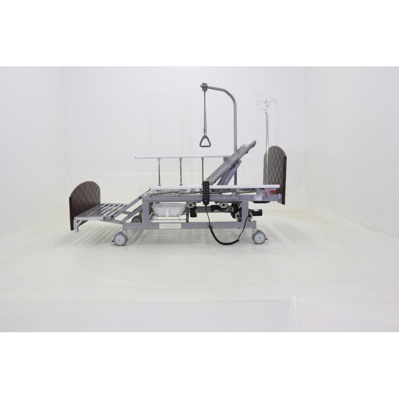 Кровать электрическая Med-Mos DB-11А (МЕ-5228Н-00) темный стандарт с боковым переворачиванием, туалетным устройством и функцией «кардиокресло»