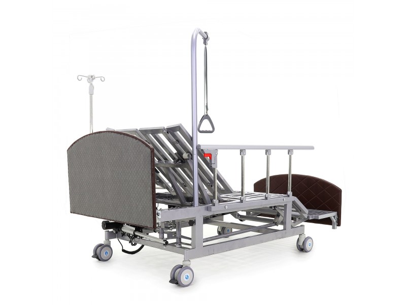 Кровать электрическая Med-Mos DB-11А (МЕ-5228Н-00) темный стандарт с боковым переворачиванием, туалетным устройством и функцией «кардиокресло»