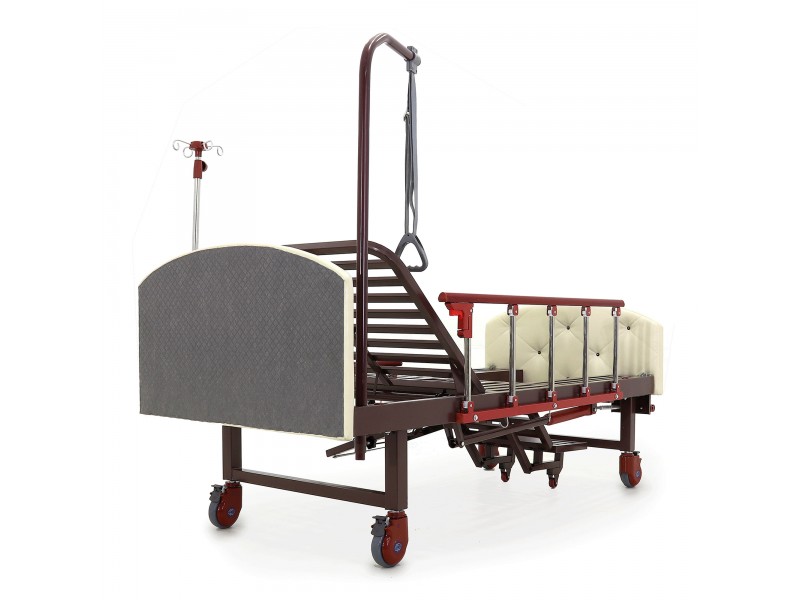 Кровать механическая Med-Mos YG-6 (MM-2124Н-11) ,белый премиум с туалетным устройством и функцией «кардиокресло»