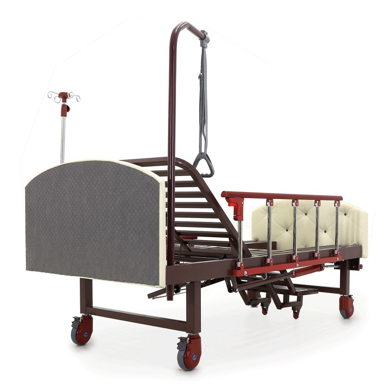 Кровать механическая Med-Mos YG-6 (MM-2124Н-11) ,белый премиум с туалетным устройством и функцией «кардиокресло»