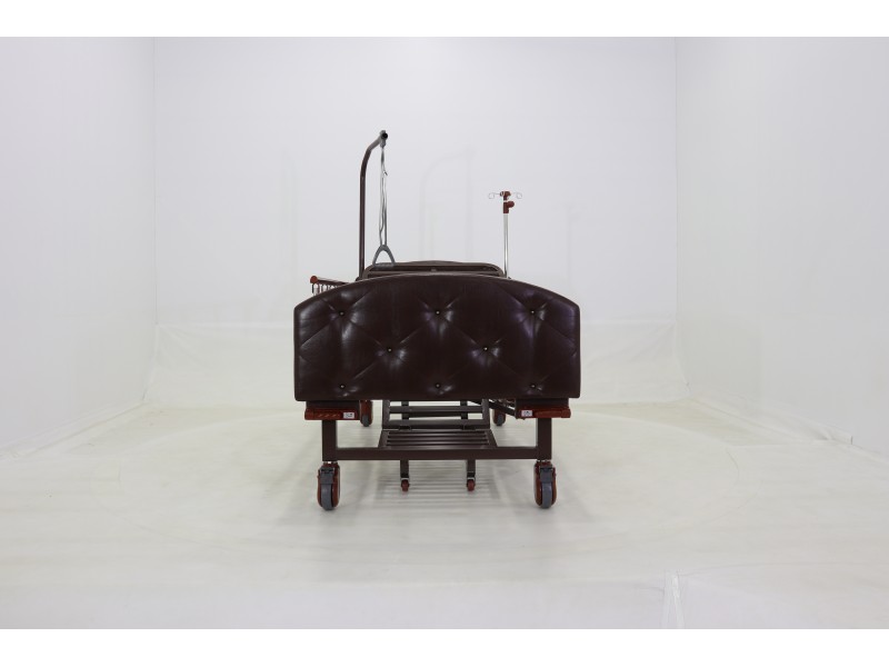 Кровать механическая Med-Mos YG-6 (MM-2124Н-11) ,темный премиум с туалетным устройством и функцией «кардиокресло»