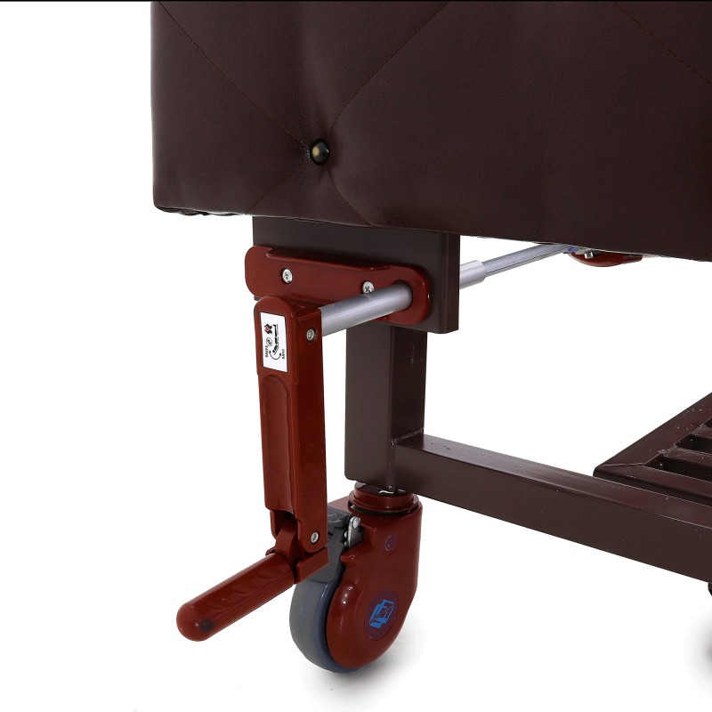 Кровать механическая Med-Mos YG-6 (MM-2124Н-11) ,темный премиум с туалетным устройством и функцией «кардиокресло»