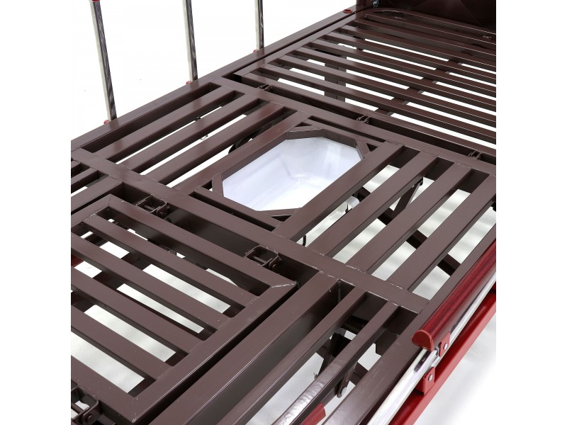 Кровать механическая Med-Mos YG-6 (MM-2124Н-11) ,темный премиум с туалетным устройством и функцией «кардиокресло»