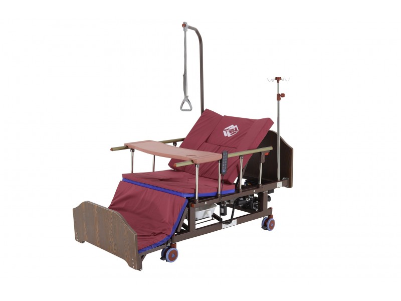 Кровать электрическая Med-Mos DB-11А (МЕ-5228Н-10) ЛДСП Венге с боковым переворачиванием, туалетным устройством и функцией «кардиокресло»