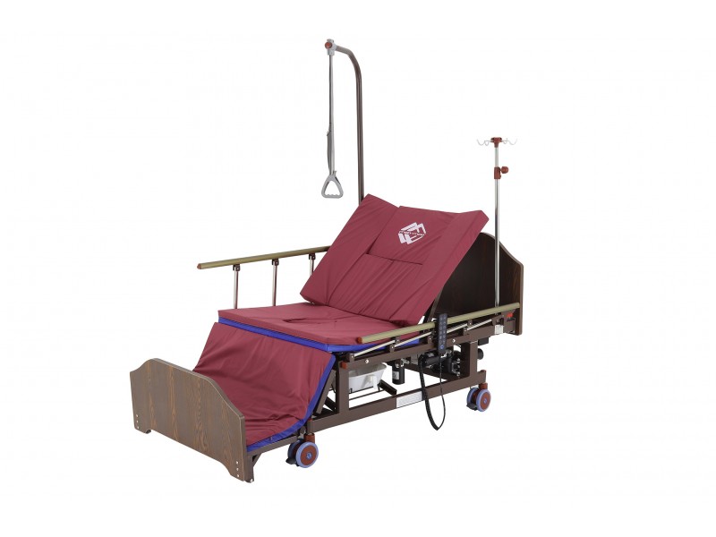 Кровать электрическая Med-Mos DB-11А (МЕ-5228Н-10) ЛДСП Венге с боковым переворачиванием, туалетным устройством и функцией «кардиокресло»