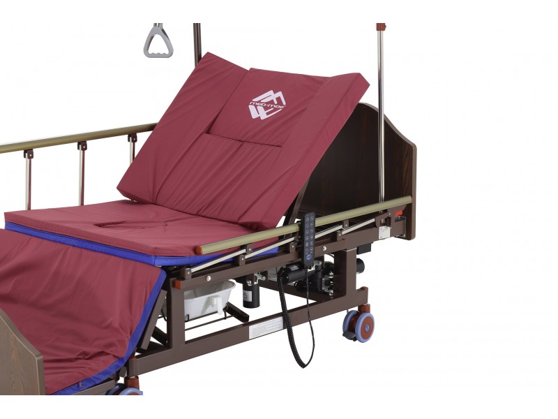 Кровать электрическая Med-Mos DB-11А (МЕ-5228Н-10) ЛДСП Венге с боковым переворачиванием, туалетным устройством и функцией «кардиокресло»