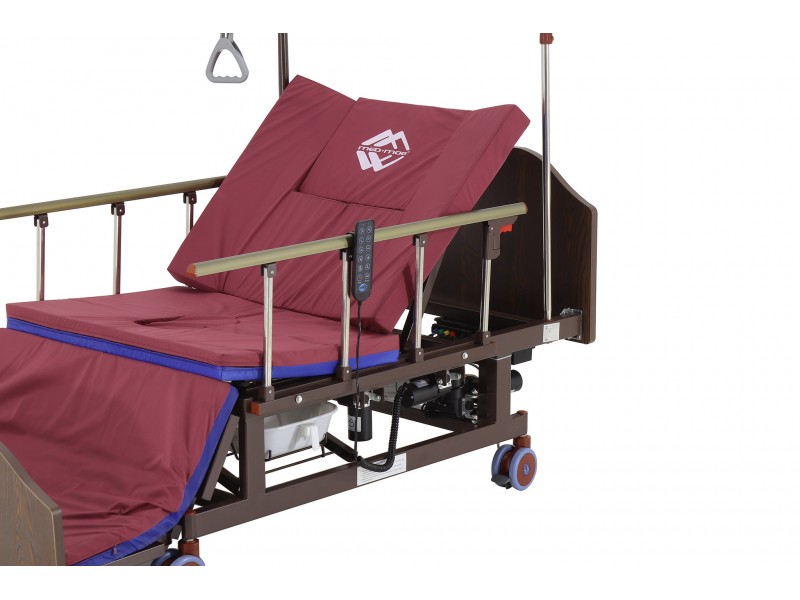 Кровать электрическая Med-Mos DB-11А (МЕ-5228Н-10) ЛДСП Венге с боковым переворачиванием, туалетным устройством и функцией «кардиокресло»