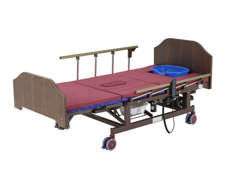 Кровать электрическая Med-Mos DB-11А (МЕ-5228Н-10) ЛДСП Венге с боковым переворачиванием, туалетным устройством и функцией «кардиокресло»