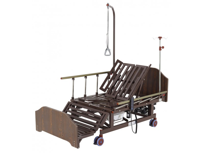 Кровать электрическая Med-Mos DB-11А (МЕ-5228Н-10) ЛДСП Венге с боковым переворачиванием, туалетным устройством и функцией «кардиокресло»