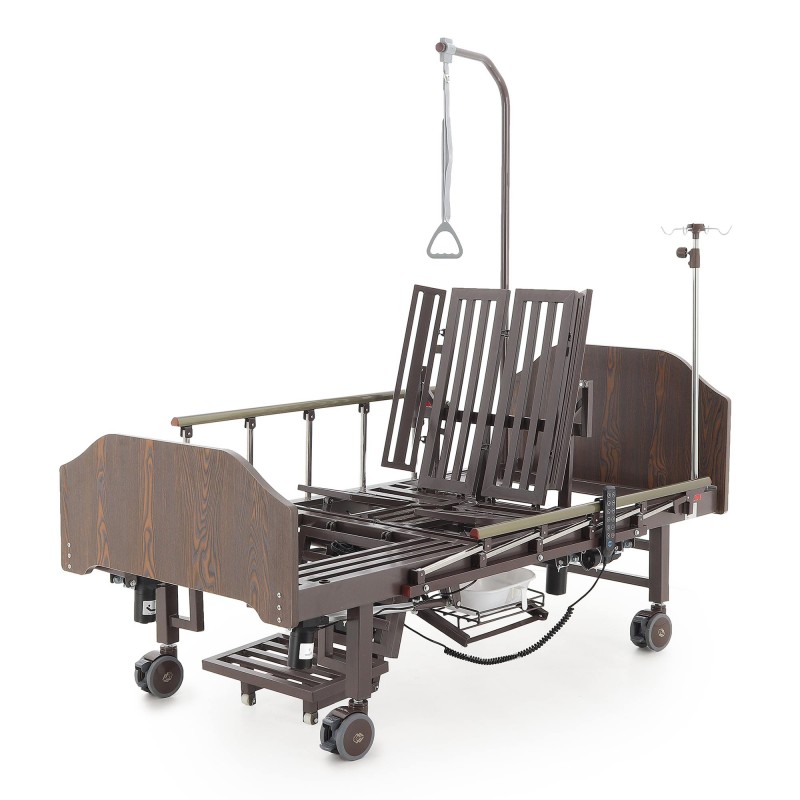 Кровать электрическая Med-Mos YG-3 (МЕ-5228Н-13)  ЛДСП Венге с боковым переворачиванием, туалетным устройством и функцией «кардиокресло»
