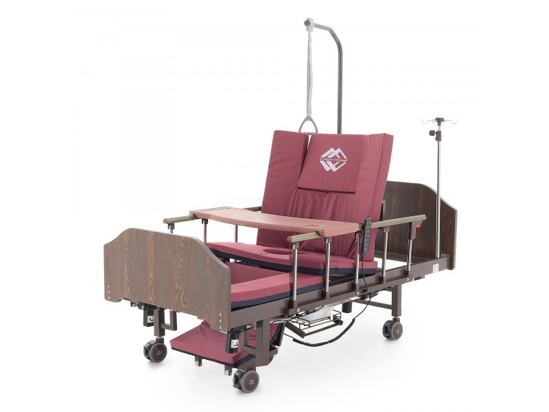 Кровать электрическая Med-Mos YG-3 (МЕ-5228Н-13)  ЛДСП Венге с боковым переворачиванием, туалетным устройством и функцией «кардиокресло»