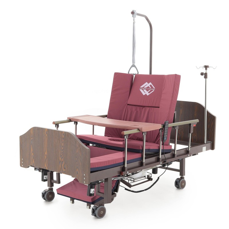 Кровать электрическая Med-Mos YG-3 (МЕ-5228Н-13)  ЛДСП Венге с боковым переворачиванием, туалетным устройством и функцией «кардиокресло»