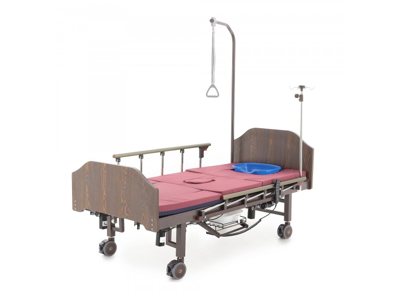 Кровать электрическая Med-Mos YG-3 (МЕ-5228Н-13)  ЛДСП Венге с боковым переворачиванием, туалетным устройством и функцией «кардиокресло»