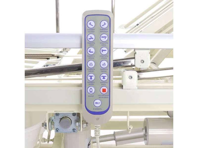 Кровать электрическая Med-Mos DB-11А (МЕ-5218Н-12)  с боковым переворачиванием, туалетным устройством и функцией «кардиокресло» и регулировкой высоты