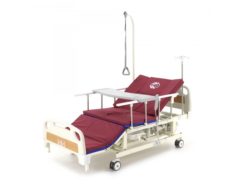 Кровать электрическая Med-Mos DB-11А (МЕ-5218Н-12)  с боковым переворачиванием, туалетным устройством и функцией «кардиокресло» и регулировкой высоты