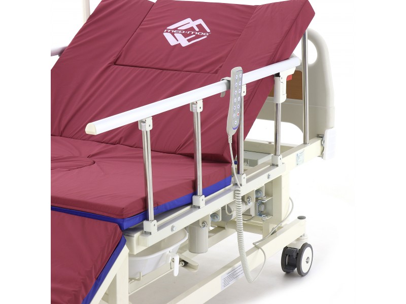 Кровать электрическая Med-Mos DB-11А (МЕ-5218Н-12)  с боковым переворачиванием, туалетным устройством и функцией «кардиокресло» и регулировкой высоты