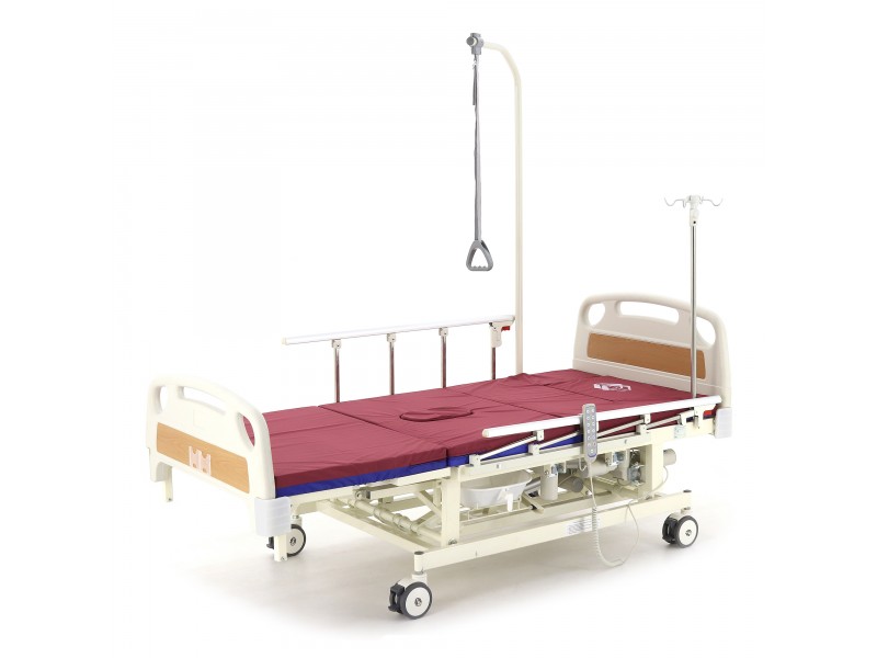 Кровать электрическая Med-Mos DB-11А (МЕ-5218Н-12)  с боковым переворачиванием, туалетным устройством и функцией «кардиокресло» и регулировкой высоты